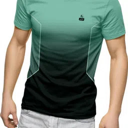 dhaari by unique creation Men Colorblock Round Neck Polyester Green T-Shirt-picture-11