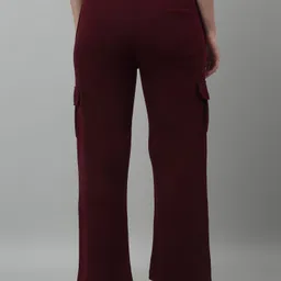 cantabil Women Solid Maroon Track Pants image 2