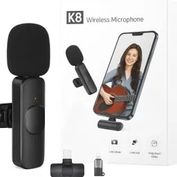 ® K8 Wireless Portable Recording Clip Mic with Receiver for All Type-C Microphone-image-83