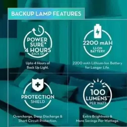 oniexo 12W Emergency Bulb | Rechargeable Emergency Bulb for Power Cuts | Backup : 4hrs 4 hrs Bulb Emergency Light image 2