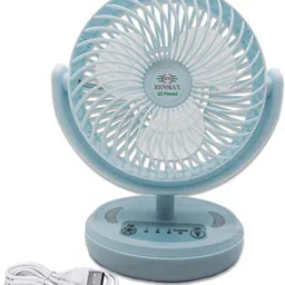 Rechargeable Mini Table Fan 3-Speed Dual Battery with LED 601 with 1 Months Warranty 140 mm Table Fan-image-27