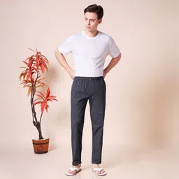 urban scottish Comfortable Pajama 100% Cotton with Side Pocket Grey Men Pyjama image 2