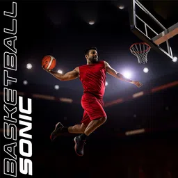 vinex Sonic Basketball Pasted Ball with PU Surface, Butyl Bladder & Nylon Winding Basketball - Size: 7 image 2