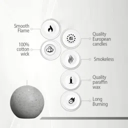 aromatic fables Lemon Grass Set Of 3 Light Grey Wax Decorative Candles image 4