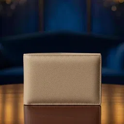 khleathers Men Beige Genuine Leather Wallet image 2