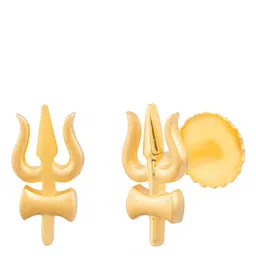 BHIMA Jewels 22K Hallmark 916 Purity Yellow Gold Mat Trishul Stud-picture-42