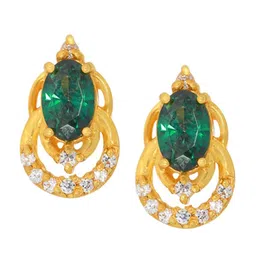 BHIMA 22K Hallmark 916 Purity Yellow Gold Green Stone Stud-picture-16