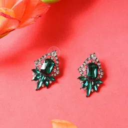 SOHI Women Green Stone Studs Earrings-picture-16