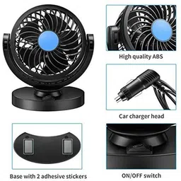 everland Cooling Car Fan 360 Degree Rotatable For vehicle-El_ 574 Car Interior Fan image 2