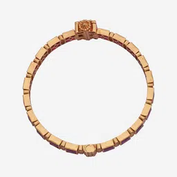 Kushal's Fashion Jewellery 92.5 Pure Silver Gold Plated Stones Studded Bangle image 2