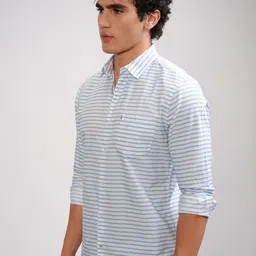 highlander Men Slim Fit Printed Mandarin Collar Casual Shirt image 4