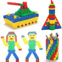 techhark 200+ PCS Creative Bullets Shaped Stem Building Blocks Toy Set For Kids (Made In India) image 2