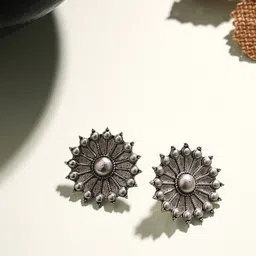Priyaasi Silver-Plated Floral Studs-picture-24