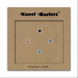 Comet Busters Set Of 4 Stones & Beads-Studded Stick-On Self Adhesive Fake Nose Studs image 2