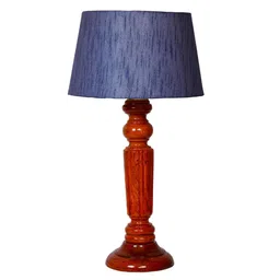 Hubble Grey Fabric Shade Night Lamp With Wood Base By BrightDaisy image 5