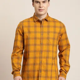turtle Men Slim Fit Checkered Spread Collar Casual Shirt image 1