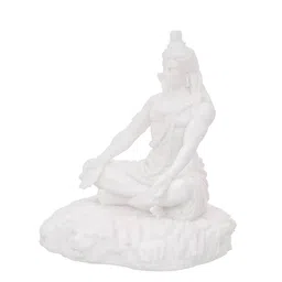 eCraftIndia White Solid Lord Shiva Sitting Statue Showpiece image 3