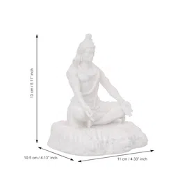 eCraftIndia White Solid Lord Shiva Sitting Statue Showpiece image 5