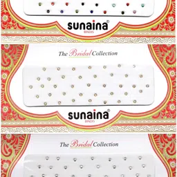 sunaina Small Round MultiColor|Golden|Silver Shiny Stone Matching Tikka Bindi for Women FOREHEAD Multicolor Bindis-picture-22