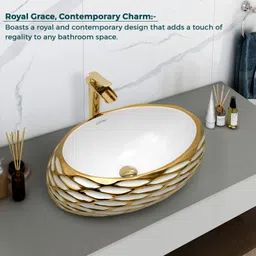 plantex Ceramic Basin for Bathroom/Table Top Basin/Washbasin for Bathroom - (EQTT-593) Counter Top image 5