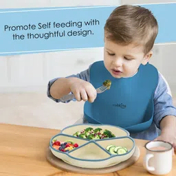 cubkins Suction Plate with Early Feeding Bendable Spoon for Feeding Babies | BPA Free - 100% Food Grade Silicone image 2