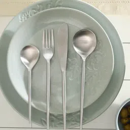 ellementry Aura Silver Stainless Steel (Set of 4) Cutlery Set image 1