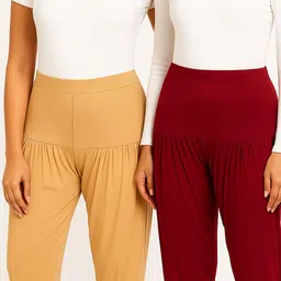 cozyplay Solid Viscose Women Harem Pants image 3