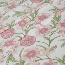 maspar Pink Fruit Print 200 TC Cotton Single Bed Sheet with 1 Pillow Cover Sensory Bloom Collection image 3