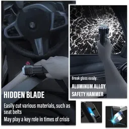 TRINETRAHUB Torch Light – 8 in 1 LED 3W Torch Flashlight with Glass Breaker & Cutter Dimmer Switch image 2