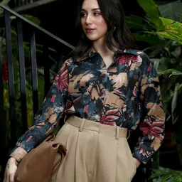 pinacolada Women Regular Fit Floral Print Spread Collar Casual Shirt-picture-34