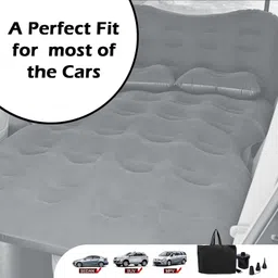hacer HCGYM1 Multifunctional Inflatable Car Bed Mattres Universal Car Back Seat Travel Air Inflation with Two Air Pillows, Car Air Pump and Repair Kit (Grey) Car Inflatable Bed image 4
