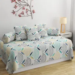 yaakholic White 240 TC Cotton Blend 8 Pcs Diwan Set-picture-31