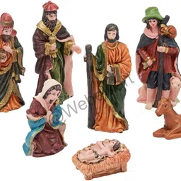 webelkart Premium Christmas X-Mass Nativity/Crib/Kudil/Jesus Born Figurines Set Decorative Showpiece - 15 cm image 3