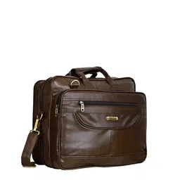 LOREM Unisex Coffee Brown Textured Messenger Bag image 2