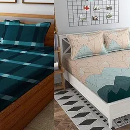 alcotex Cotton Double Flat 240 TC Abstract Bedsheet-picture-10