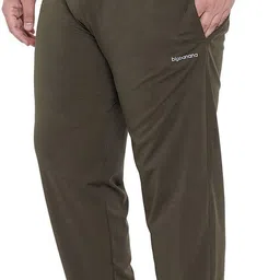 bigbanana Men Solid Olive Track Pants image 5