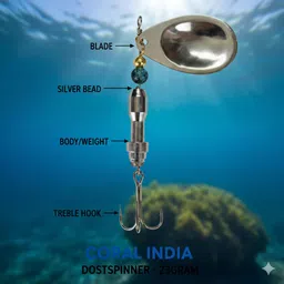 coral india Spinner Bait Brass Fishing Lure image 1