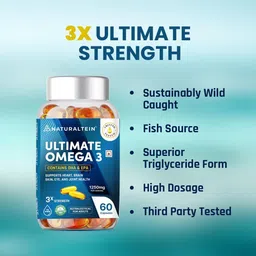 naturaltein Triple Strength Omega-3 1250mg |450mg EPA & 300mg DHA – Heart, Brain & Joint| image 4