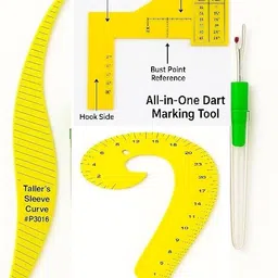 blushskin BLOUSE DART SCALE RULER, ARMHOLE & FRENCH CURVE Drafting Kit image 1