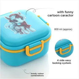 yogxem Decent 3 Section Lock Lunch Box For College, School, Office 4 Containers Lunch Box-picture-14