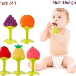 qblyn Baby Teething Toys,Fruit Shaped Silicone Baby Teethers,Infant Teethers Set Teether-picture-4