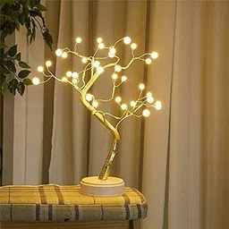akki creation Lighted Tree Table Top LED Shimmer Tree Light Battery & USB Powered Touch Switch Lit Pearl Branch Lights for Holiday Home Decorative Night Light for Living Room Xmax Gifts Study Lamp image 3
