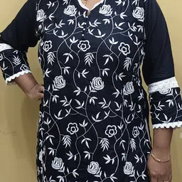 Women Embroidered Cotton Rayon Straight Kurta-image-57