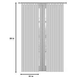 Grey Polyester Abstract 7ft Semisheer Eyelet (2 Pc) Door Curtains by ROSARAHOME image 4