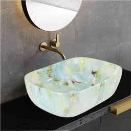 Premium Quality Designer Wash Basin Californian Yellow Marble Table Top Basin-image-43