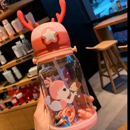 masox store Cute Water Bottle with Sipper, Water Bottle for Girls, Sipper Bottle for Kids - Plastic-picture-35