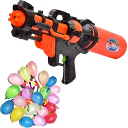 brown leaf (1 Pichkari + 100 Water Balloon)for Kids Holi Summer & Pool Party Fun Water Gun-picture-22