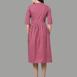 rangrasiya Women A-line Maroon Midi/Calf Length Dress image 2