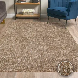 Brown Abstract Wool & Viscose 5 x 7 Feet Hand Tufted Carpet by Kaleen India image 1
