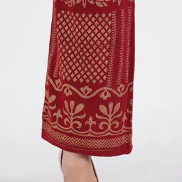 crown king garments Women Relaxed Maroon Wool Trousers image 4